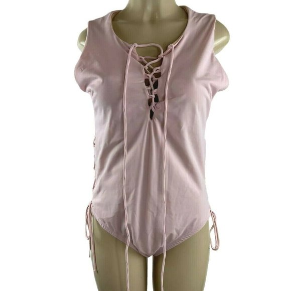 Alpine Butterfly Swimsuit Plus Size 2X Sorbet Pink One Piece Monokini Lace Up - Picture 4 of 13